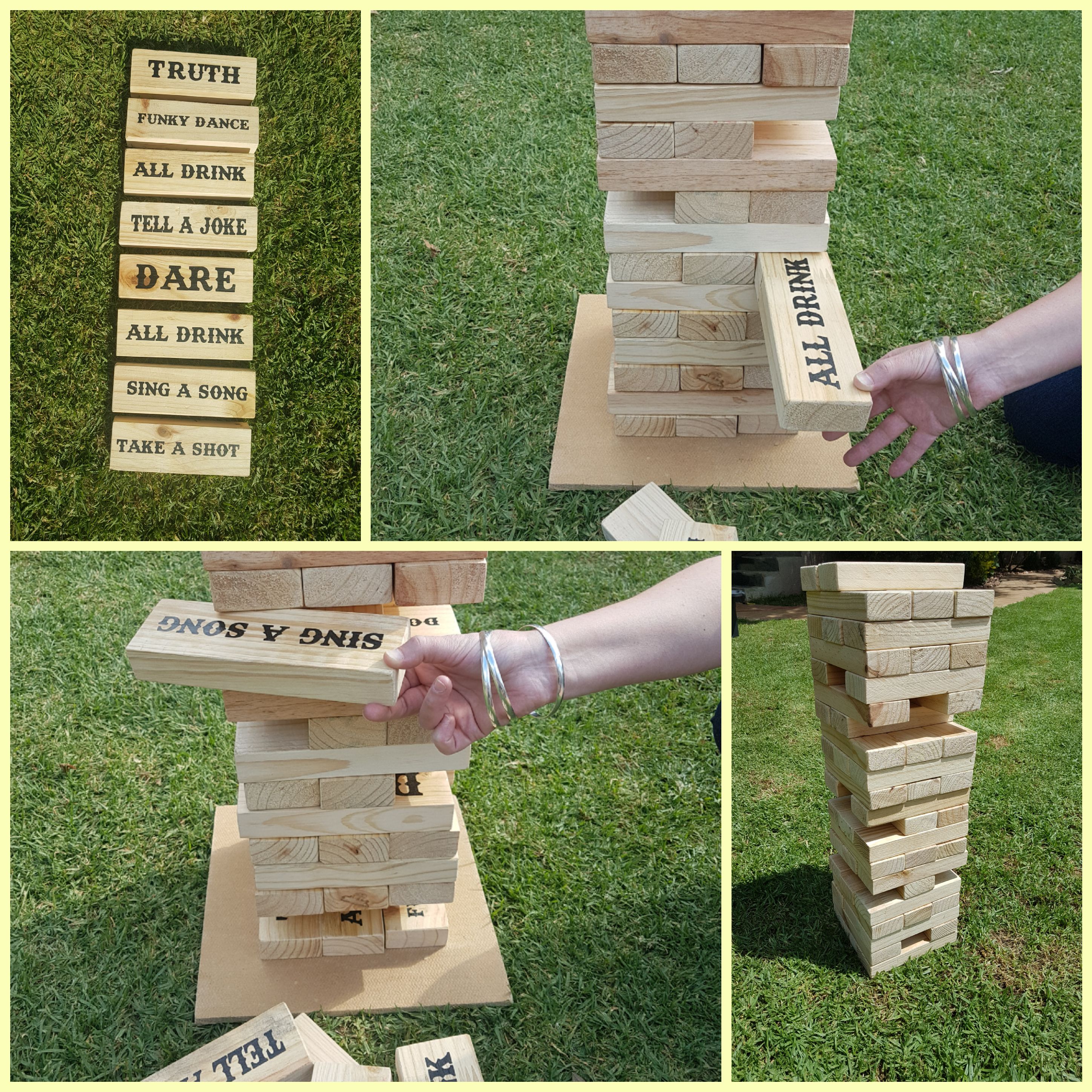 Giant block drinking game